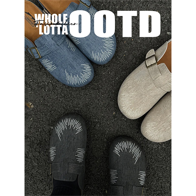 NewRockstarChoppa 小众勃肯包头鞋男款夏季外穿一脚蹬软底半拖鞋