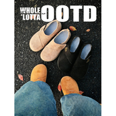 NewRockStarChoppa 一脚蹬秋冬通勤懒人休闲鞋 厚底复古勃肯鞋 男士