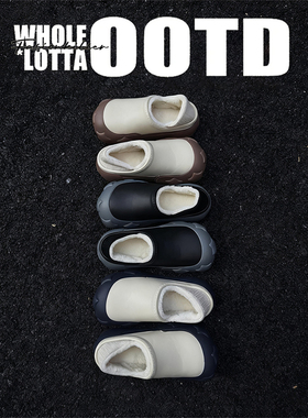 NewRockstarChoppa 冬季星星棉拖鞋男款加绒保暖外穿厚底包头棉鞋