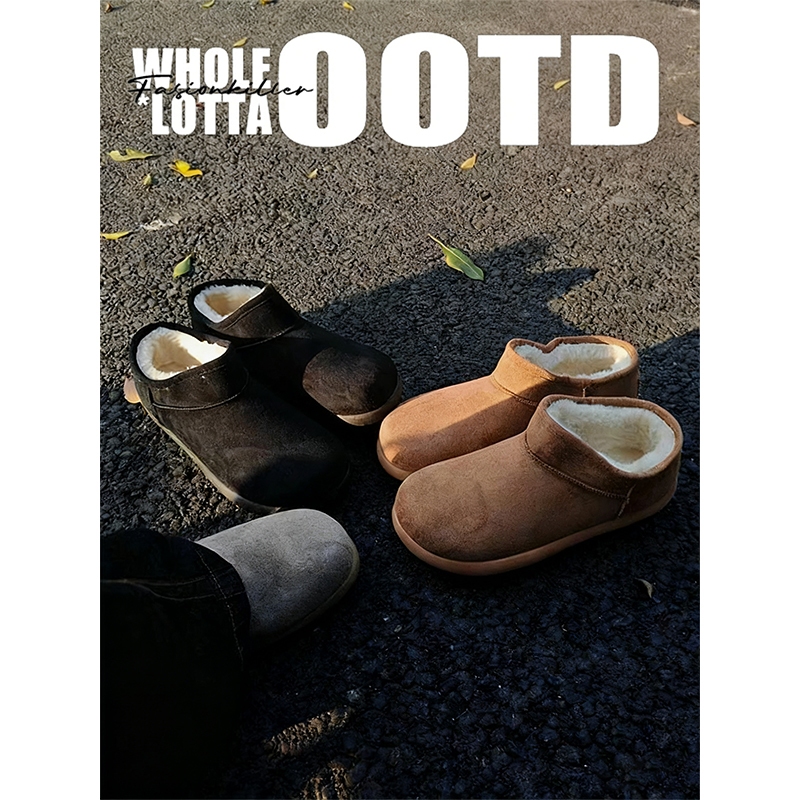 NewRockstarChoppa 冬季小土豆中帮雪地靴男加绒保暖圆头勃肯棉鞋