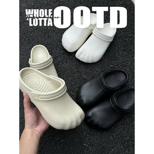 NewRockstarChoppa 丑萌五趾包头拖鞋男夏季软底防滑外穿勃肯凉鞋