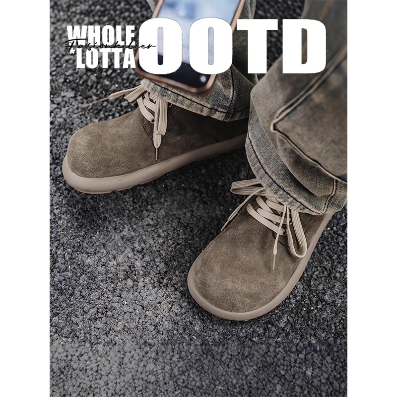 NewRockStarChoppa Cleanfit绒面大头德比潮鞋顶男Vibe勃肯包头鞋