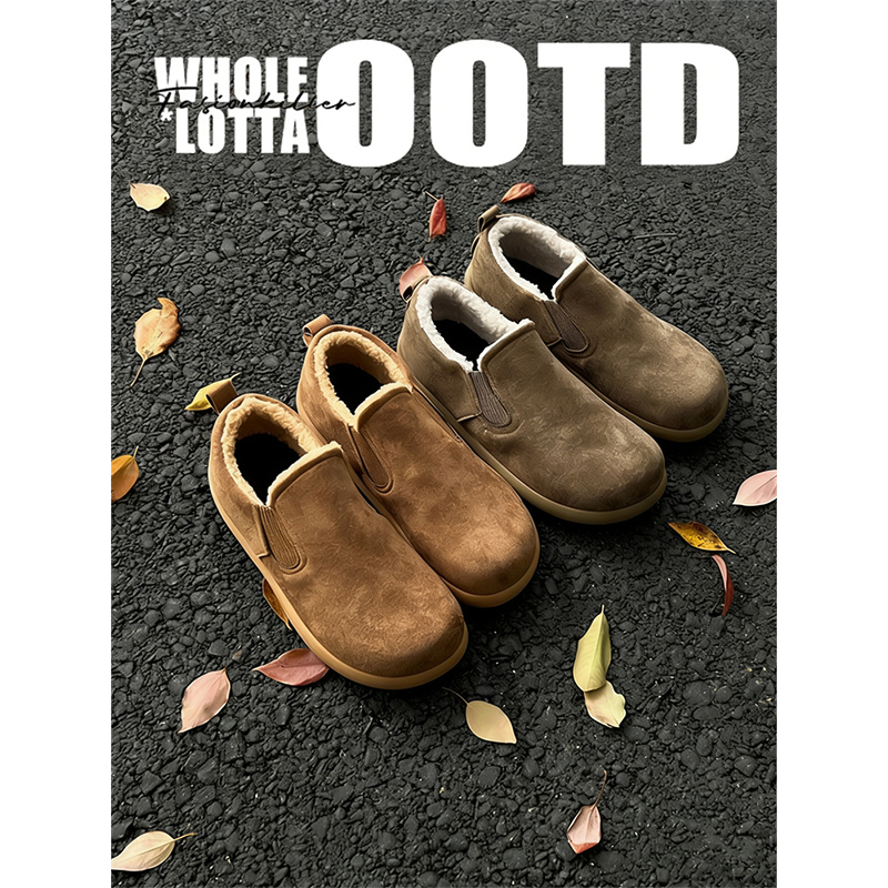 NewRockstarChoppa 冬季加绒慵懒一脚蹬勃肯鞋男保暖防寒懒人棉鞋