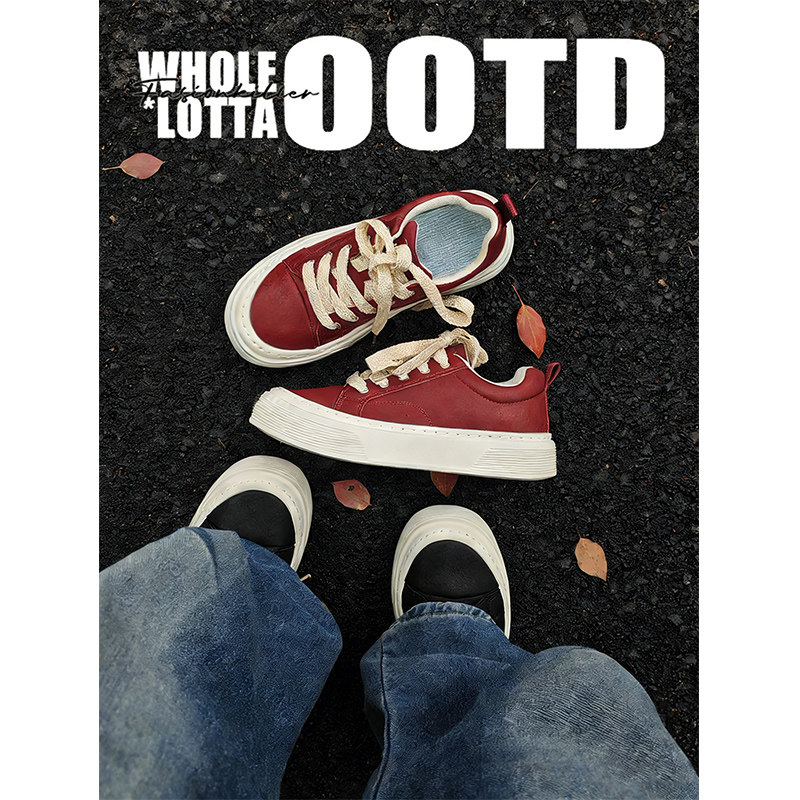 NewRockStarChoppa 马年本命红厚底板鞋男款秋冬休闲百搭运动潮鞋,流行男鞋,休闲板鞋,淘宝优惠券,粉丝福利购,淘宝优惠卷