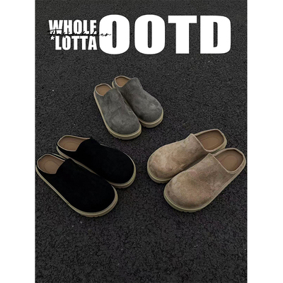 NewRockStarChoppa 复古勃肯包头拖鞋男春季外穿一脚蹬懒人德比鞋