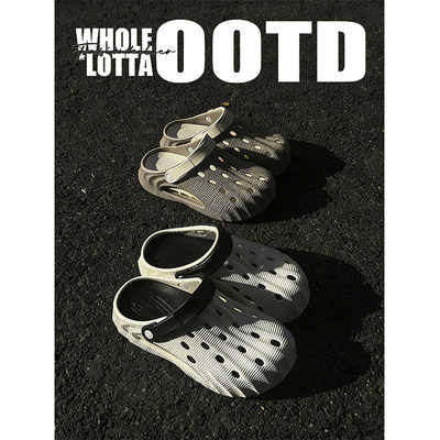 NewRockStarChoppa 包头洞洞鞋男夏季外穿开车两用厚底沙滩凉拖鞋