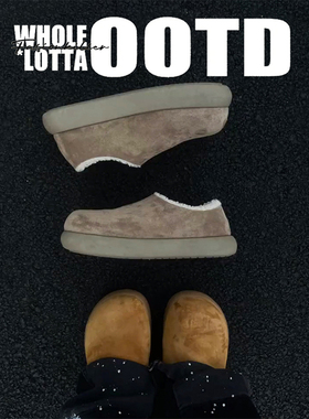 NewRockstarChoppa 冬季大土豆厚底加绒勃肯鞋男款一脚蹬保暖棉鞋