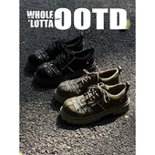 男秋冬拉链点缀增高休闲皮鞋 NewRockstarChoppa 朋克风米奇德比鞋