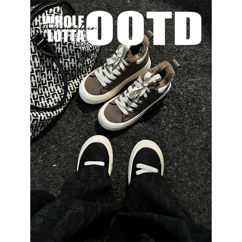 NewRockStarChoppa 冬季加绒保暖高帮板鞋男厚底运动休闲防寒棉鞋