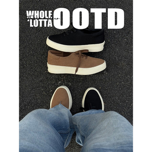 NewRockstarChoppa 极简风厚底绒面板鞋男款春季百搭通勤休闲潮鞋