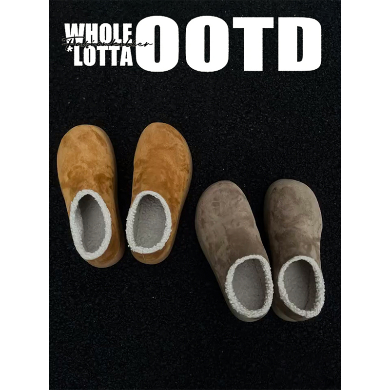 NewRockstarChoppa 加绒保暖小土豆勃肯棉鞋男冬季厚底包头穆勒鞋