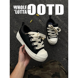 NewRockStarchoppa 夏季RO胖丁面包鞋男百搭休闲厚底增高小众板鞋