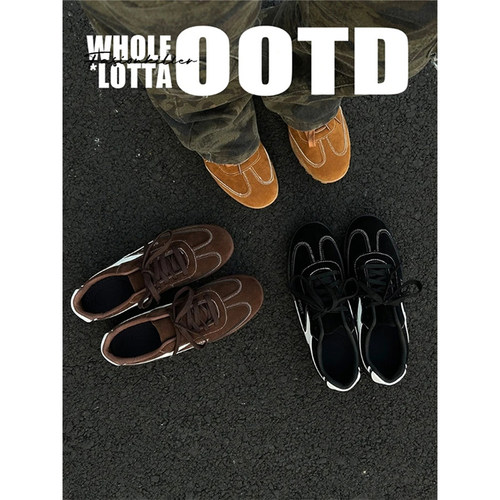 NewRockstarChoppa 防滑运动赛车鞋男款秋冬休闲百搭复古德训潮鞋