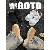 NewRockstarChoppa 秋冬厚底休闲皮鞋 潮流英伦百搭大头德比鞋 男款