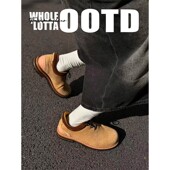 男秋冬百搭增高休闲皮鞋 NewRockStarChoppa 复古英伦风绒面德比鞋