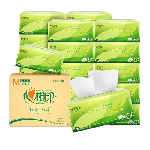 心相印抽纸茶语丝享m码3层150抽