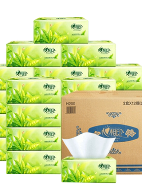 心相印茶语盒装抽纸2层200抽36盒