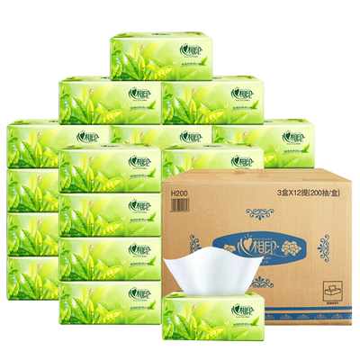 心相印茶语盒装抽纸2层200抽36盒