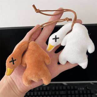 吱吱叫丑萌大鹅烤鸭毛绒公仔小玩偶包包挂件书包挂饰学生礼物