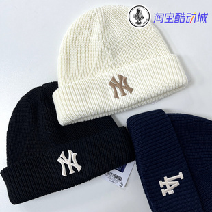 韩国MLB新款 毛线帽刺绣LA男女多色保暖针织帽冷帽3ABNBM246 经典