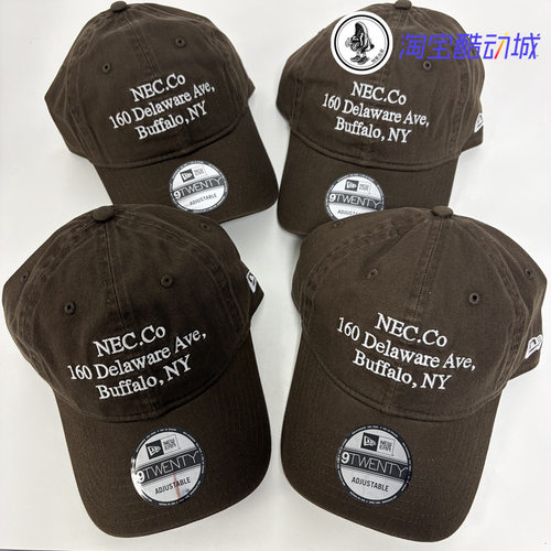 韩国New Era纽亦华藤井树同款920棕色棒球帽字母软顶刺绣ins帽子