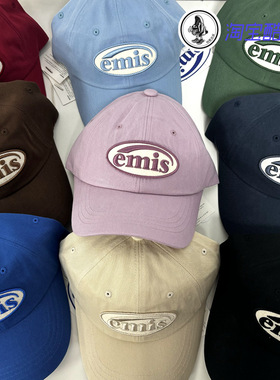 韩国专柜Emis可乐标棒球帽明星同款ins风软顶刺绣男女休闲帽子