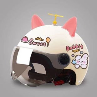 摩托车头盔3C认证电瓶电动车半盔男女士可爱夏季四季通用安全帽