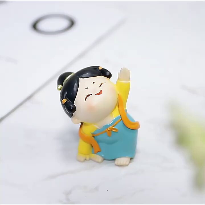 唐仕女摆件创意装饰少女心可爱礼物车载国潮公仔树脂卡通玄关桌面