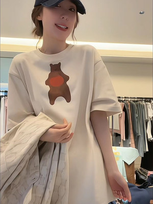 韩国卡通小熊印花短袖T恤女上衣