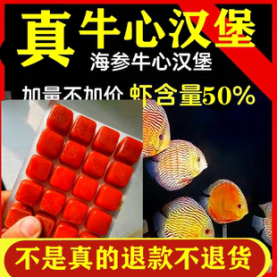 牛心汉堡七彩神仙鱼食燕鱼饲料手工自制内寄检疫药堡埃及专用包邮