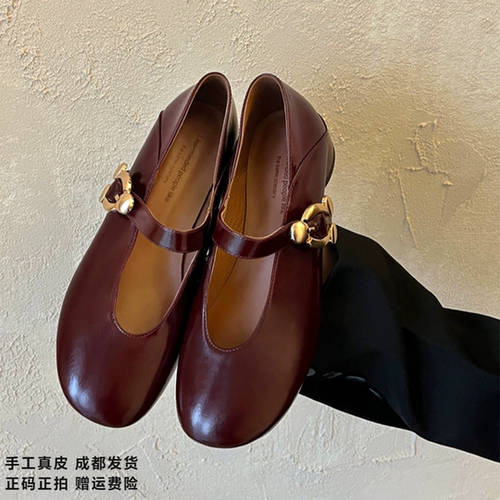 L'avance牛皮玛丽珍鞋2026秋高品质女鞋巨舒适纯皮单鞋平跟小皮鞋