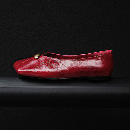 l'avance真皮 法式复古1cm时髦精马油牛皮斜切方头玛丽珍女士单鞋