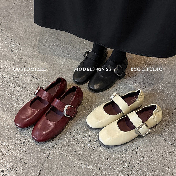 L'avance成都真皮女鞋春夏穿搭头层牛皮显瘦小皮鞋单鞋玛丽珍平底