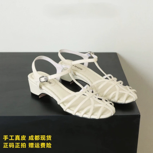 L'avance头层牛皮凉鞋2026新高品质真皮女鞋编织包头凉鞋通勤百搭