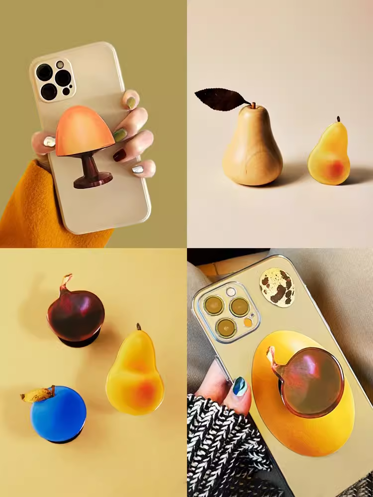 原创气囊家族风可伸缩滴胶支架