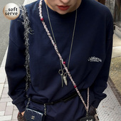 SoftServe柔软供应 编织混线串珠手机挂绳手机链斜挎 莓果银球