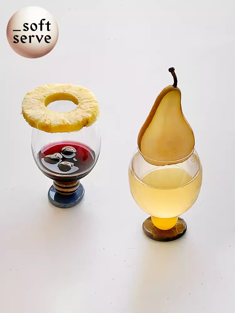 softserve天然石手工酒杯玻璃杯