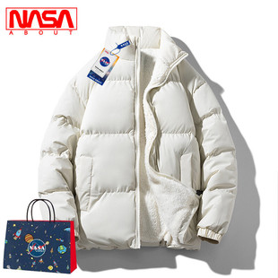 NASA ABOUT羽绒棉衣男外套冬季加厚加绒潮牌大码立领棉衣女面包服