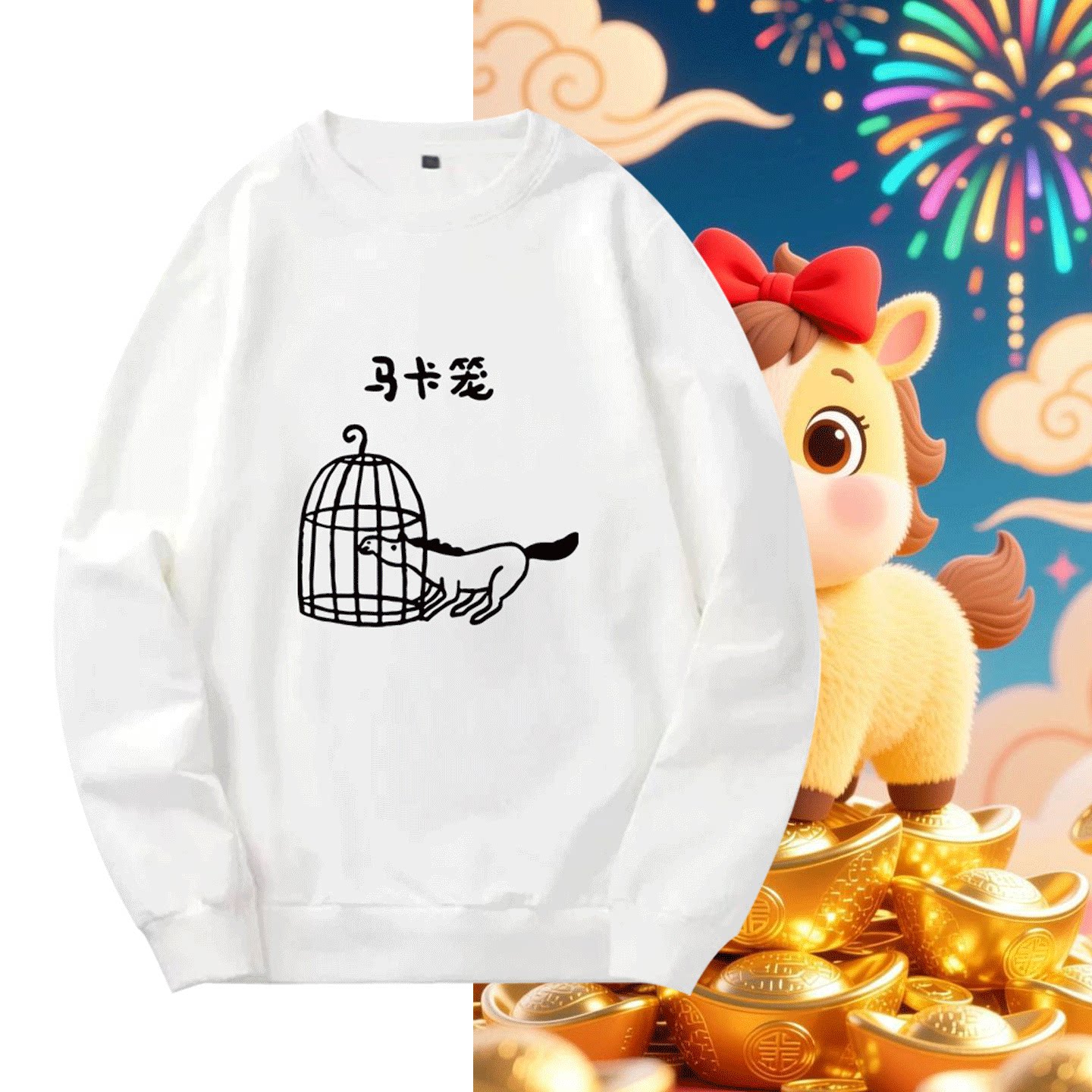 男女情侣可定制秋冬套头圆领卫衣