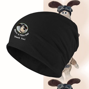 Wallace&Gromit掌门狗卡通运动男女情侣可定制头巾帽堆堆帽包头帽