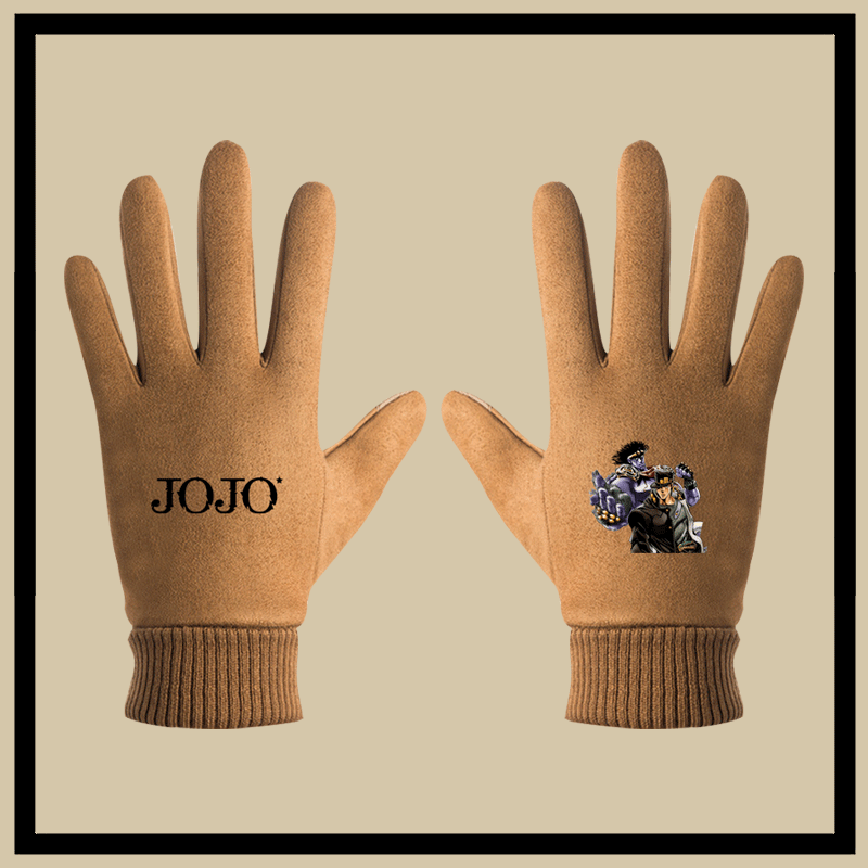 日系漫画动漫联名周边jojo的奇妙冒险条承太郎男女骑行保暖手套子