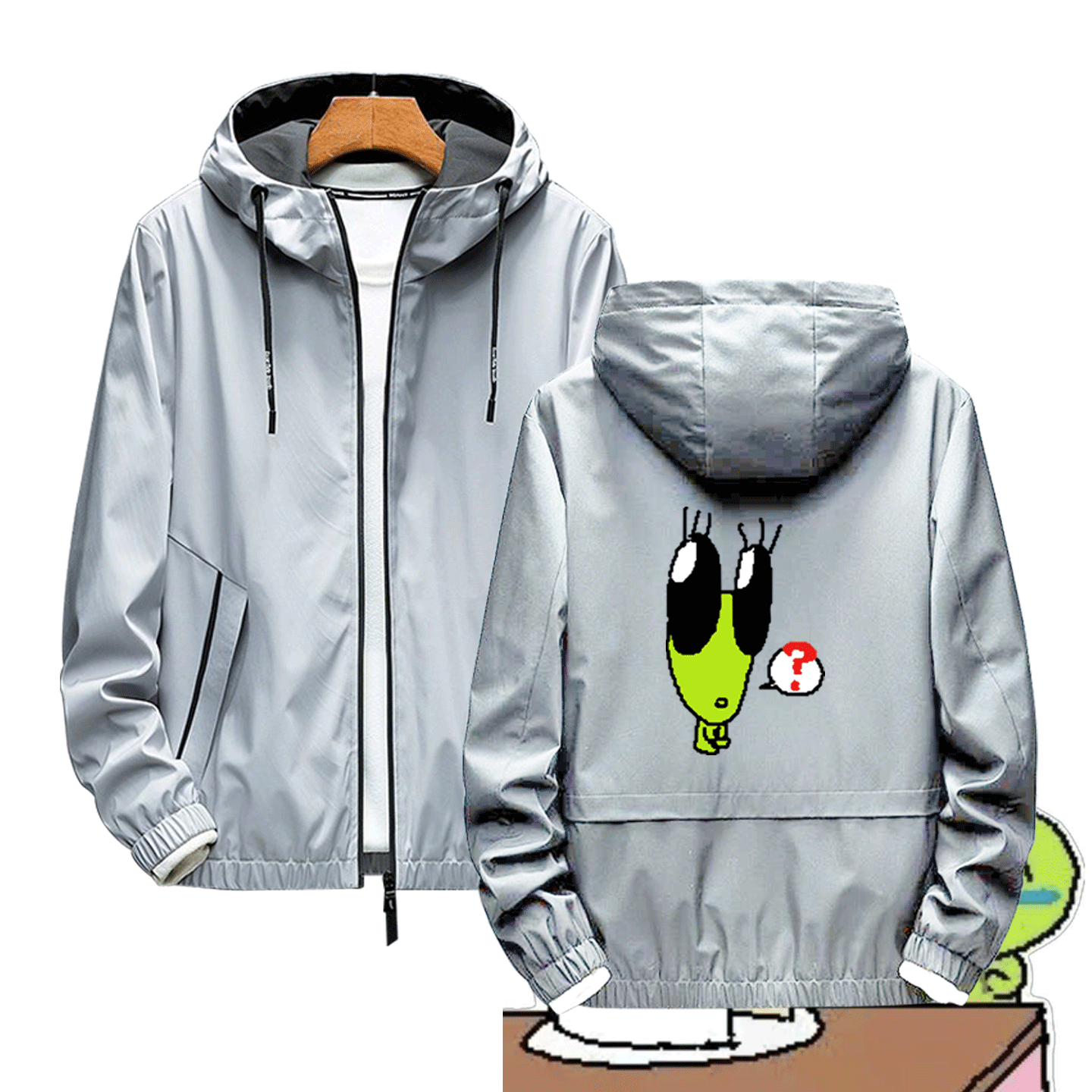 lilalienz4ever外星人抽象男女情侣可定制连帽夹克外套表情包周边