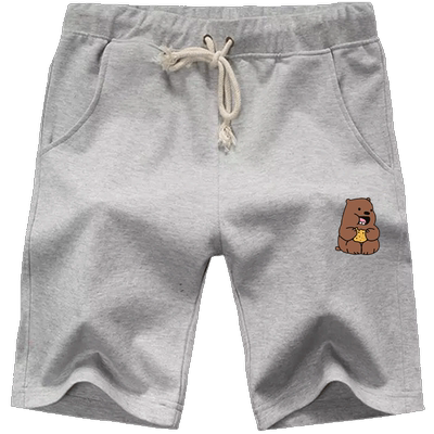 咱们裸熊熊熊三贱客潮流二次元学生男女情侣定制五分裤子卫裤短裤