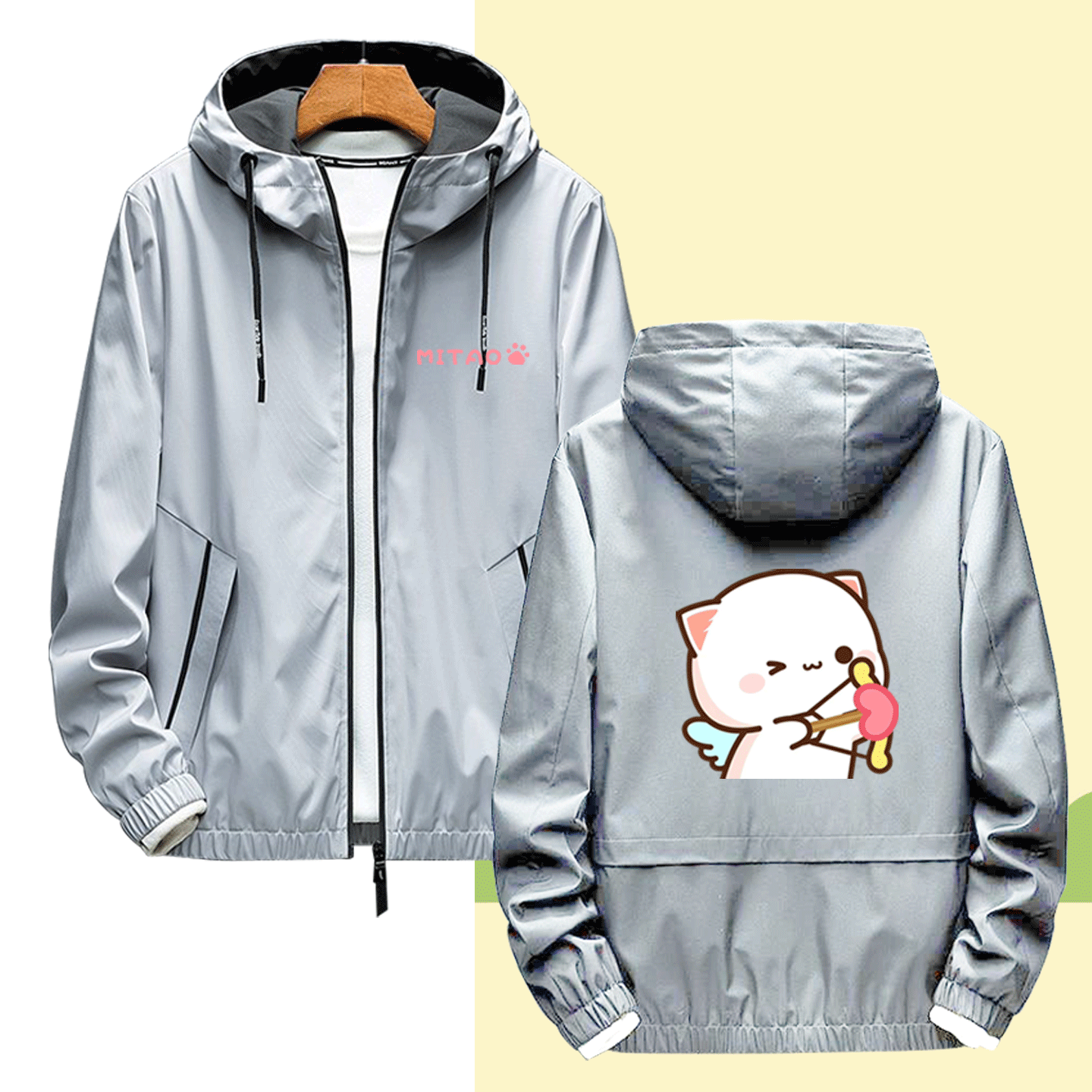 情侣可定制秋冬连帽夹克服外套