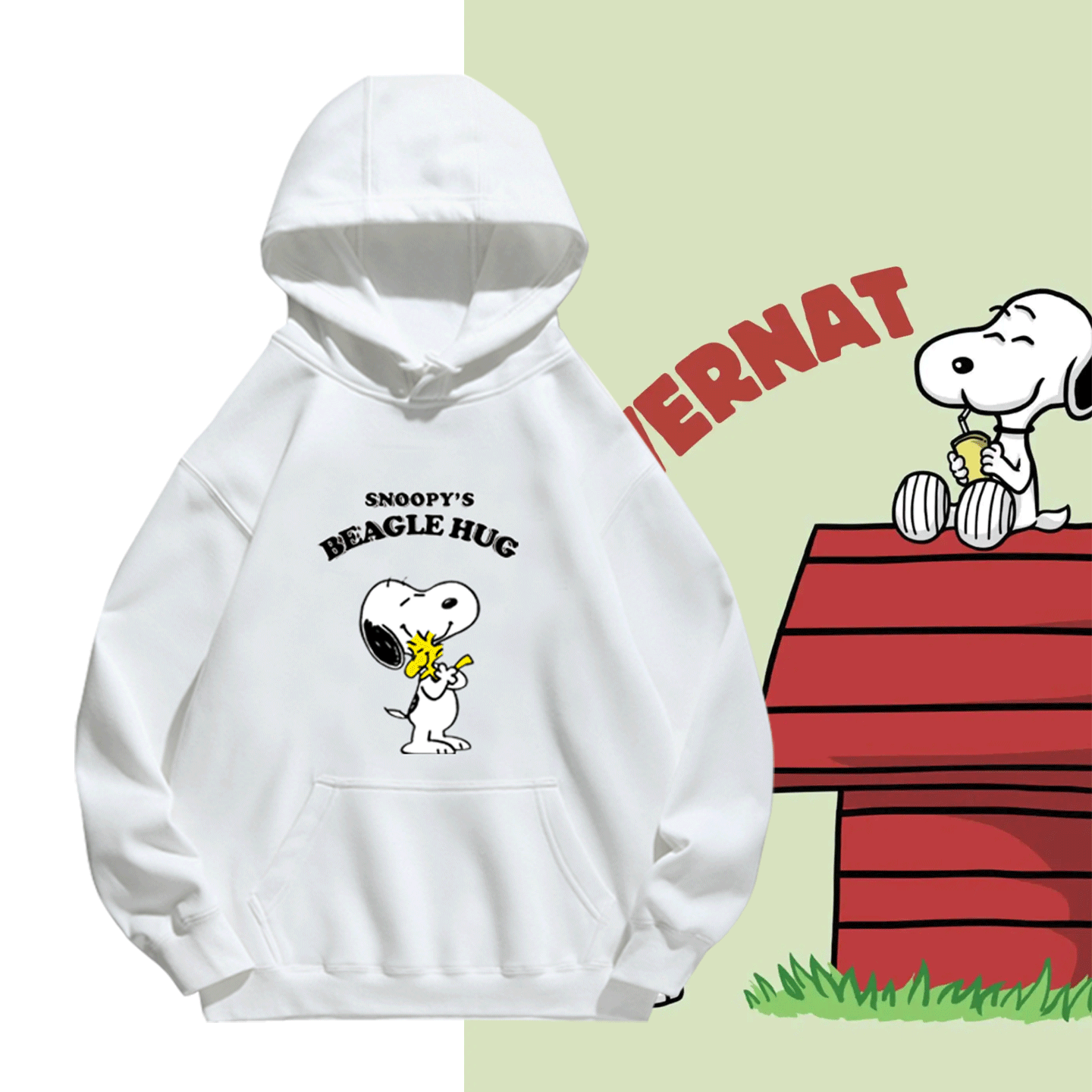 情侣可定制秋冬连帽带帽卫衣