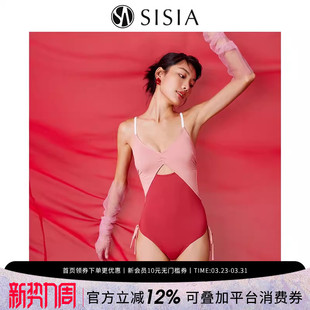 sisia连体泳衣女夏大胸性感遮肚显瘦泳装 泡温泉度假游泳衣高级感