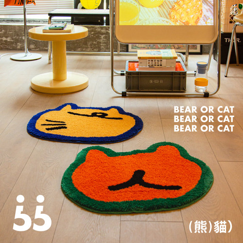 泡腾PointLab「熊 猫」手绘抽象插画动物卫生间浴室防滑吸水地垫