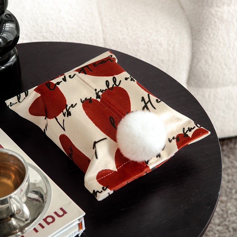 爱心情侣ins风家用车载纸巾盒