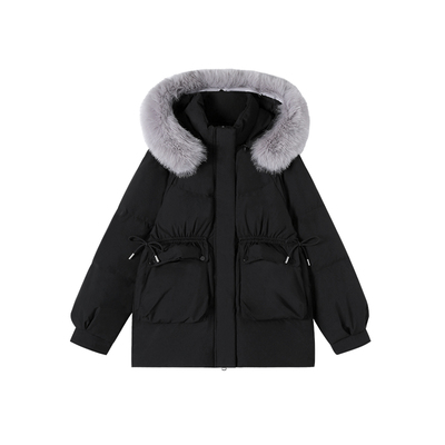 1-23F 新款韩版时尚宽松大毛领连帽羽绒外套 2366