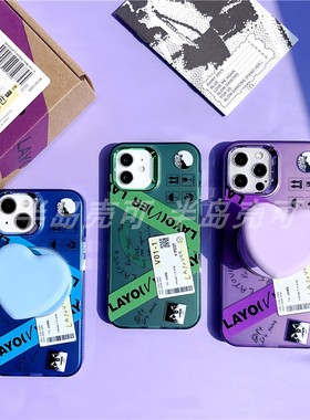 RJINHIT 防弹少年团V金泰亨LAYOVER磁吸手机壳适用iphone14 15promax13 11 苹果16pro 16 plus 三星S24 A55